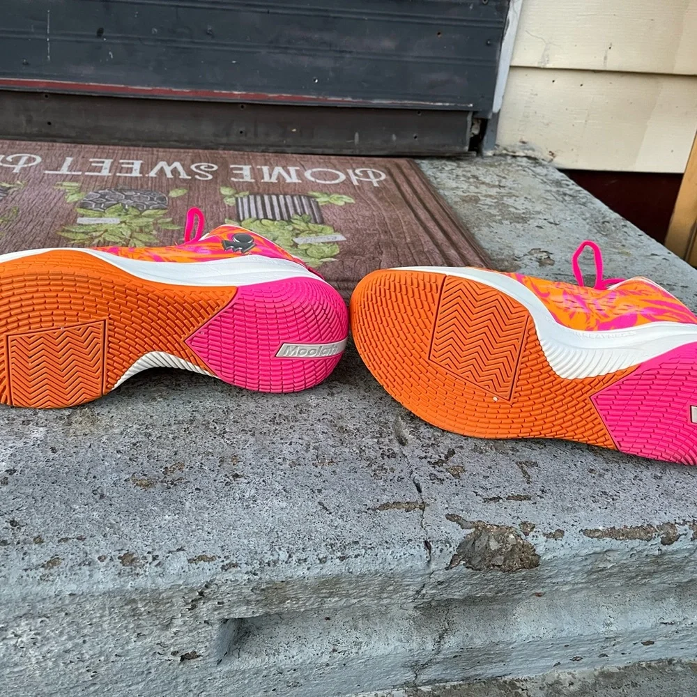 Vibrant Pink and Orange Athletic Shoes with Mesh Design - Picture 6 of 6